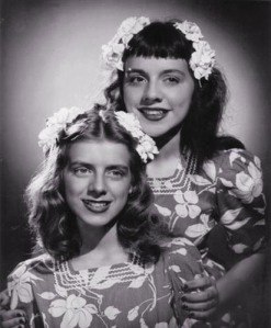 Betty Clooney, top, and sister Rosemary Clooney bottom